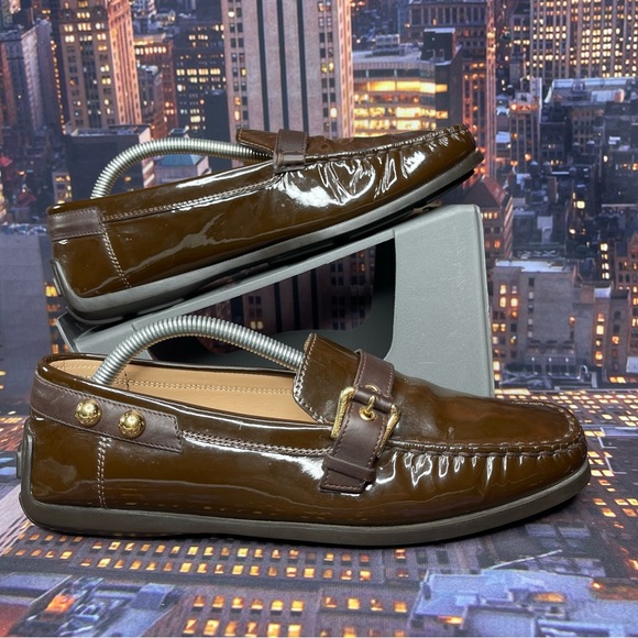 Louis Vuitton Women Browns Patent Leather Loafers Size EUR 38 US 8 Please Read - Picture 1 of 12